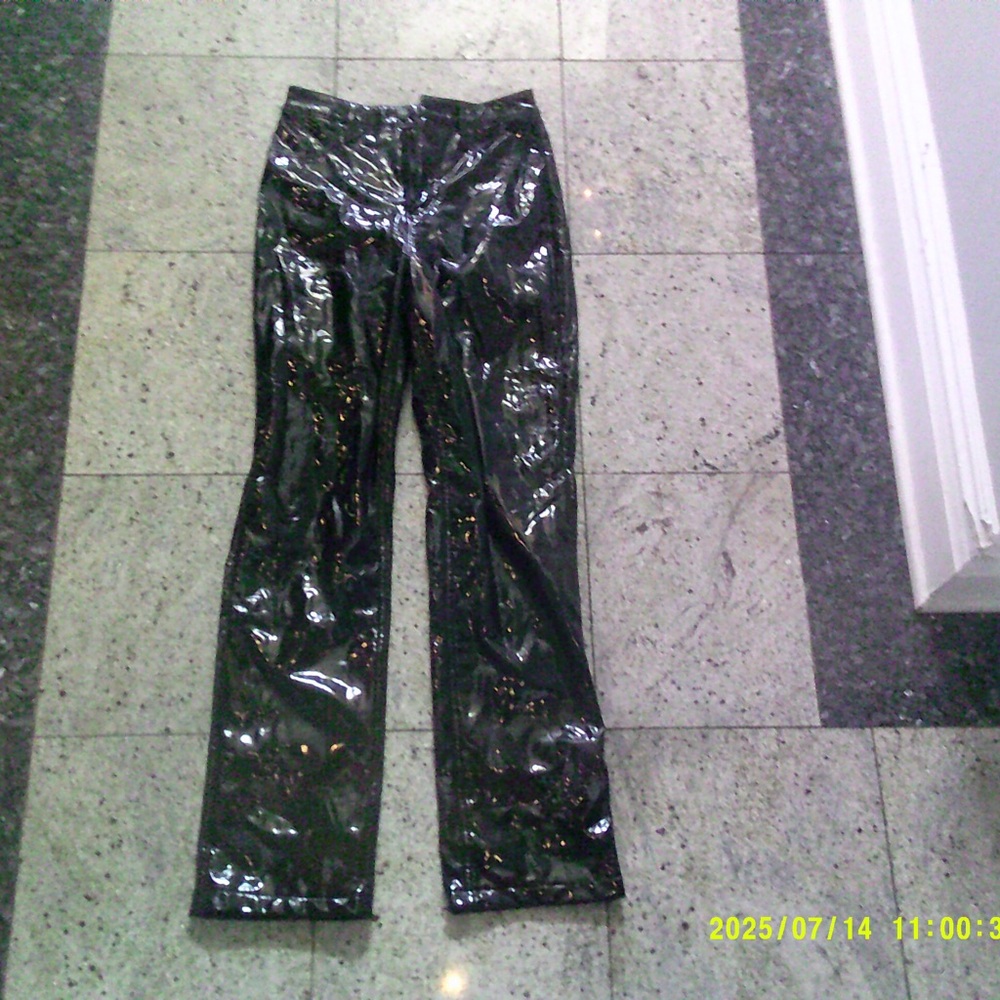 Black Shiny Women's Trousers